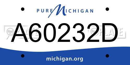 A60232D Michigan License Plate