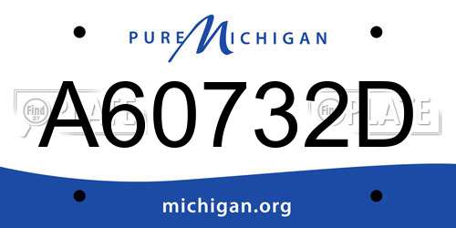 A60732D Michigan License Plate