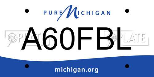A60FBL Michigan License Plate