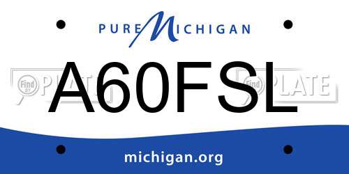 A60FSL Michigan License Plate
