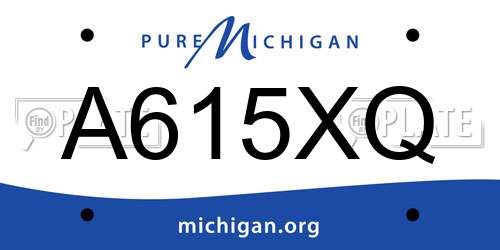 A615XQ Michigan License Plate