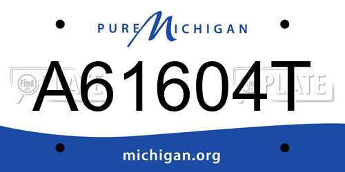 A61604T Michigan License Plate