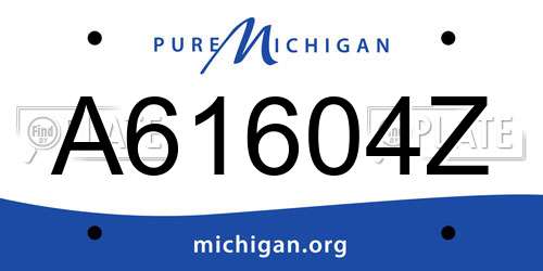 A61604Z Michigan License Plate