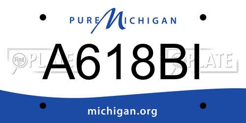 A618BI Michigan License Plate