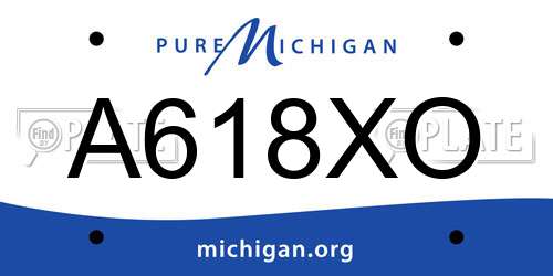 A618XO Michigan License Plate