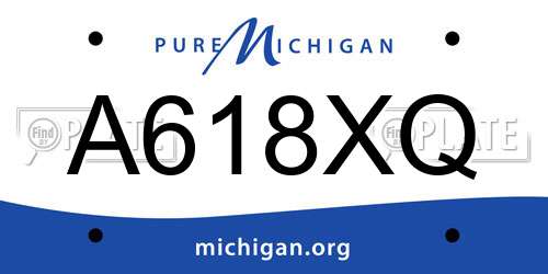A618XQ Michigan License Plate