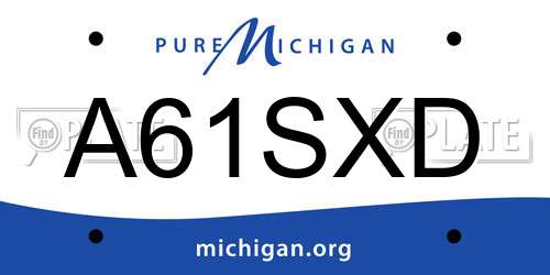 A61SXD Michigan License Plate