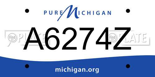 A6274Z Michigan License Plate