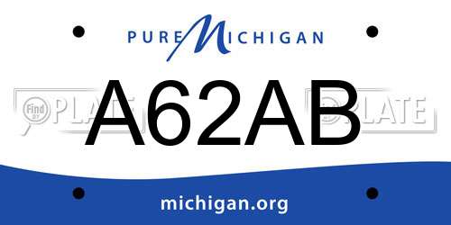 A62AB Michigan License Plate
