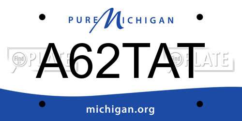 A62TAT Michigan License Plate