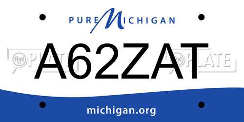 A62ZAT Michigan License Plate