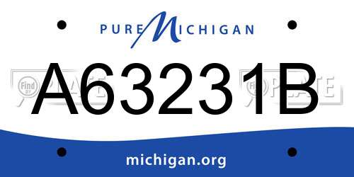 A63231B Michigan License Plate