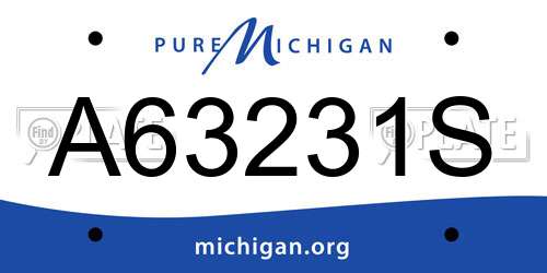 A63231S Michigan License Plate