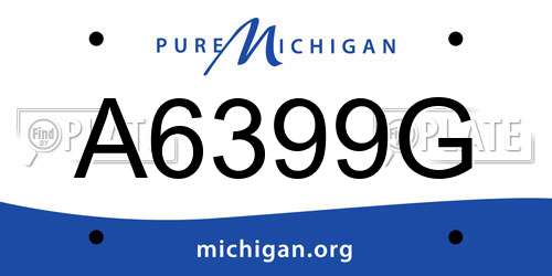 A6399G Michigan License Plate
