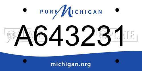 A643231 Michigan License Plate