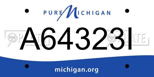 A64323I Michigan License Plate