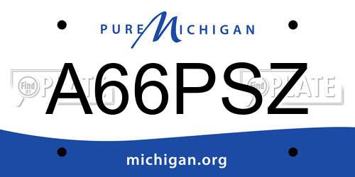 A66PSZ Michigan License Plate