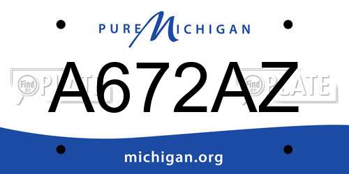 A672AZ Michigan License Plate
