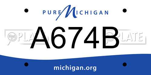 A674B Michigan License Plate
