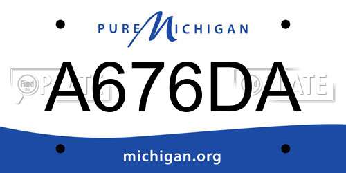 A676DA Michigan License Plate
