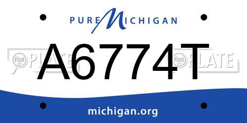 A6774T Michigan License Plate