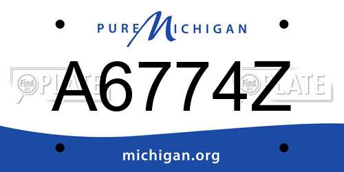 A6774Z Michigan License Plate