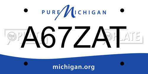 A67ZAT Michigan License Plate