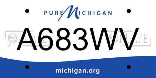 A683WV Michigan License Plate
