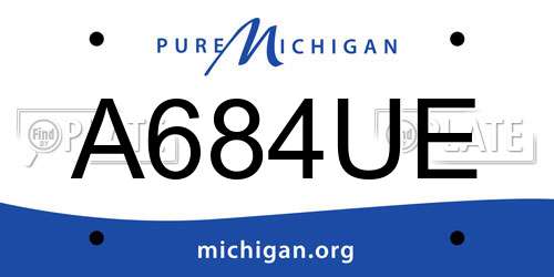A684UE Michigan License Plate