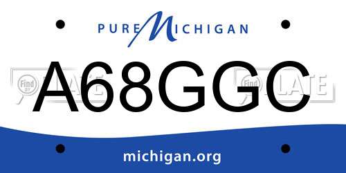 A68GGC Michigan License Plate
