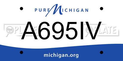 A695IV Michigan License Plate