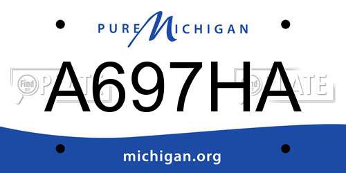 A697HA Michigan License Plate