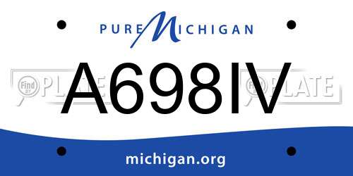 A698IV Michigan License Plate