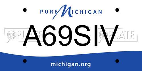 A69SIV Michigan License Plate