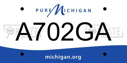 A702GA Michigan License Plate