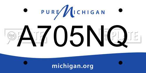 A705NQ Michigan License Plate