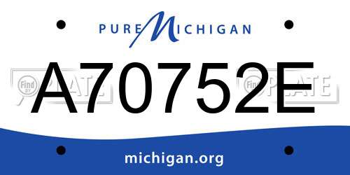 A70752E Michigan License Plate