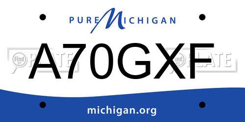 A70GXF Michigan License Plate