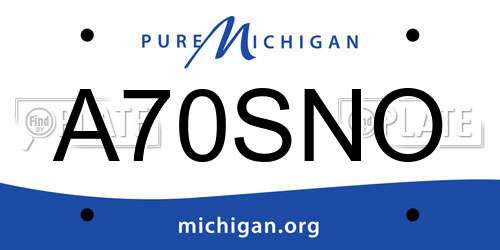 A70SNO Michigan License Plate