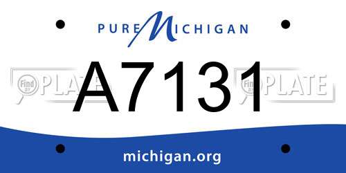 A7131 Michigan License Plate
