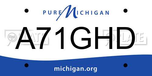 A71GHD Michigan License Plate