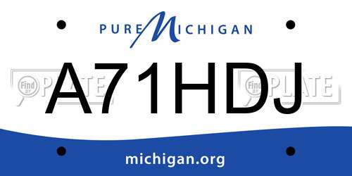A71HDJ Michigan License Plate