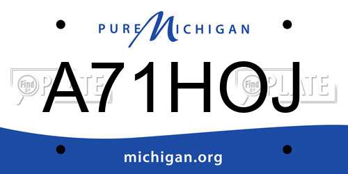 A71HOJ Michigan License Plate