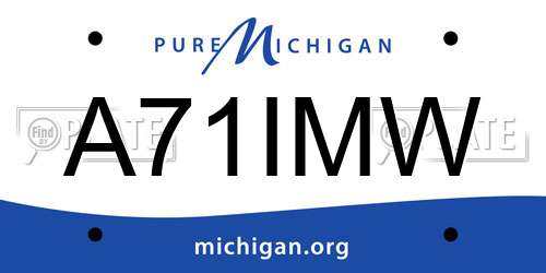 A71IMW Michigan License Plate