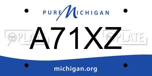 A71XZ Michigan License Plate
