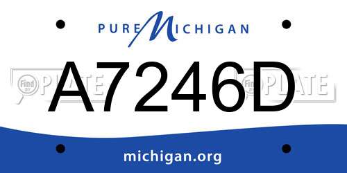 A7246D Michigan License Plate