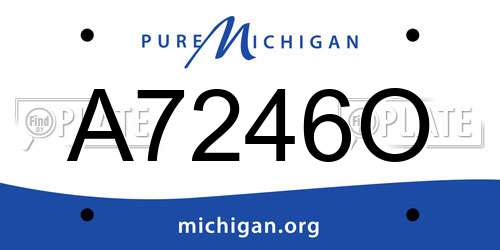 A7246O Michigan License Plate