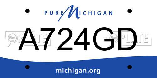 A724GD Michigan License Plate