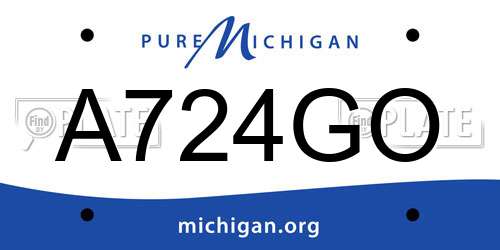 A724GO Michigan License Plate