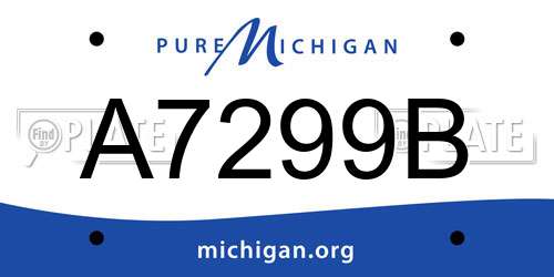 A7299B Michigan License Plate